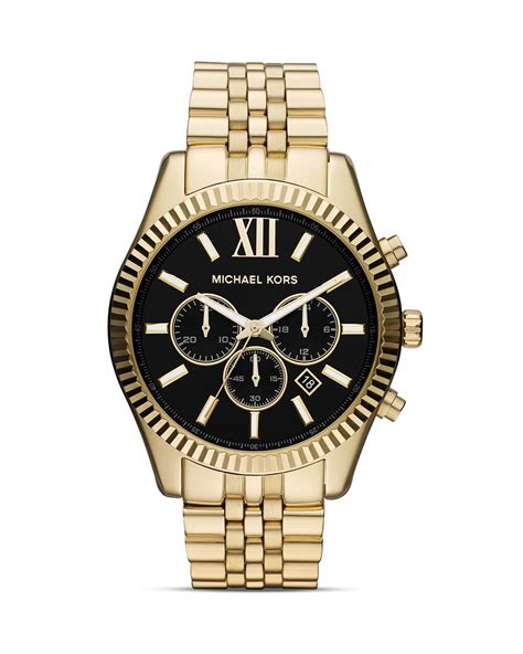 michael kors watches lexington gold 0|oversized lexington two tone watch.